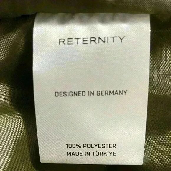 Reternity Deep Pile Jacket S Olive Green Cozy Fleece Standing Collar Pockets NWT - Picture 11 of 12